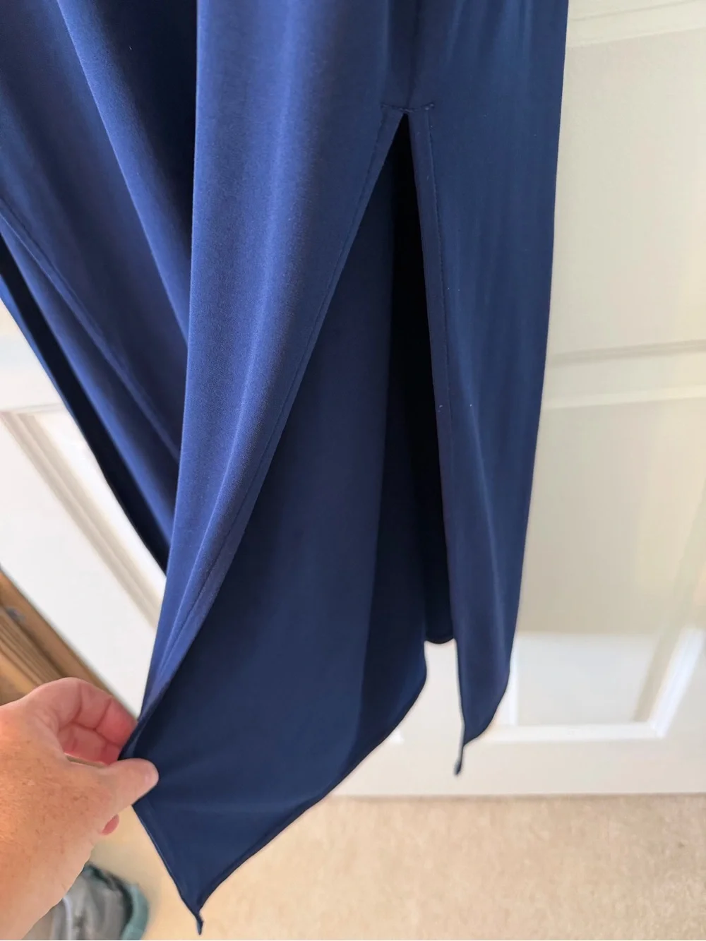 Michael Kors Navy Short-Sleeve Maxi with Side Slit
